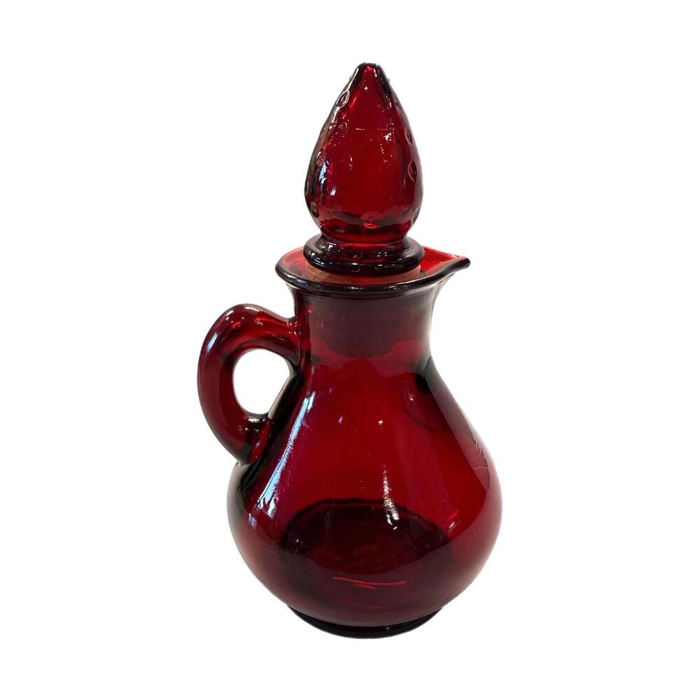 Vintage Avon Ruby Red Strawberry Cruet Bath Foam – Empty